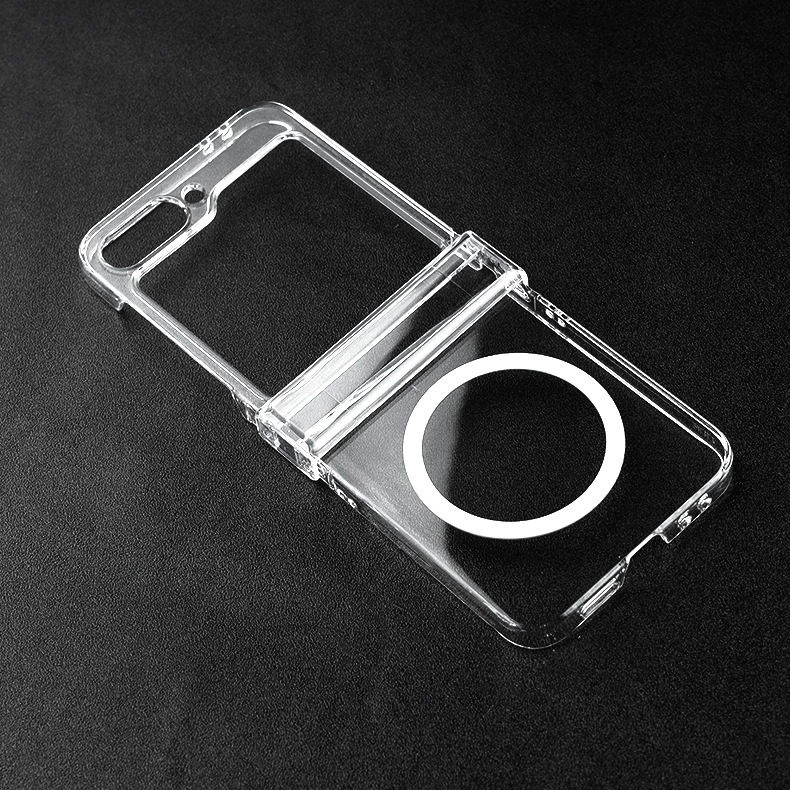 พร้อมส่งจากไทย ! เคสฟลิปแม่เหล็กครอบโลโก้แบบใส UV ชาร์จไร้สายได้ (2209) for Samsung Galaxy Z Flip6 Flip5 Flip4 Flip3