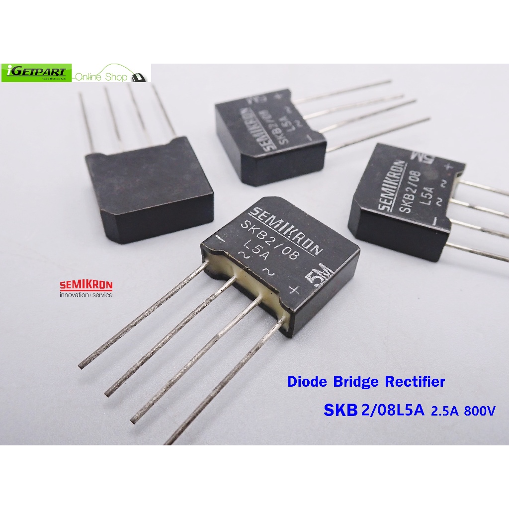 ไดโอด บริดจ์ เรคติไฟร์ Diode Bridge Rectifier Semikron SKB 2/08L5A 2.5A 800V, SKB 2/12L5A 2.5A 1200V