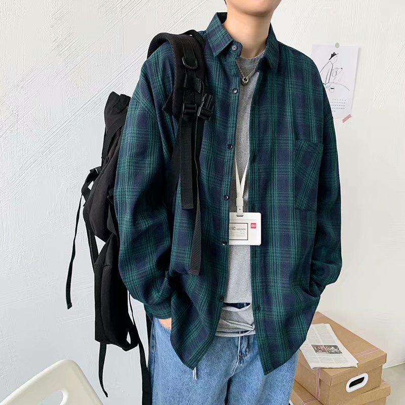 knowyou_เสื้อเชิ้ตลายตารางแขนยาวสไตล์วินเทจ ผ้านิ่มใส่สบายตัวใส่ได้ทุกเพศ มี4สีพร้อมส่งจากกทม.