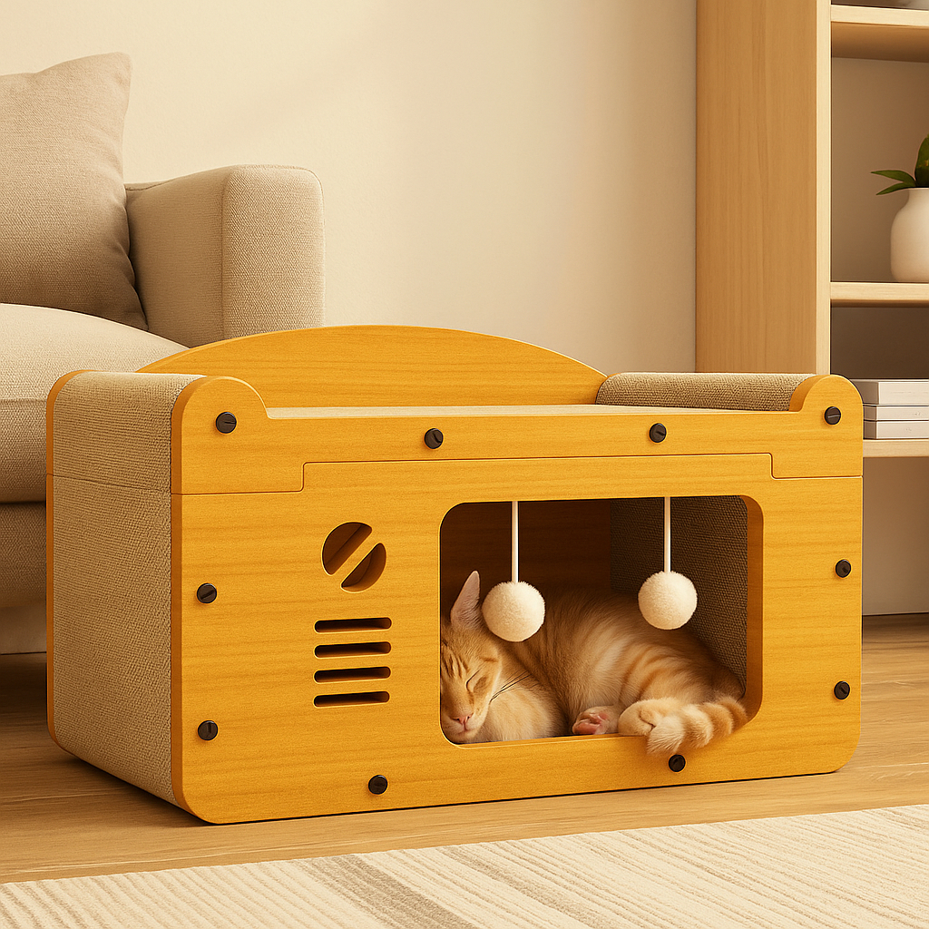 ที่ฝนเล็บแมว บ้านแมวกระดาษ ที่นอนแมว คอนโดแมว บ้านลับเล็บแมว ของใช้แมว กล่องแมว 