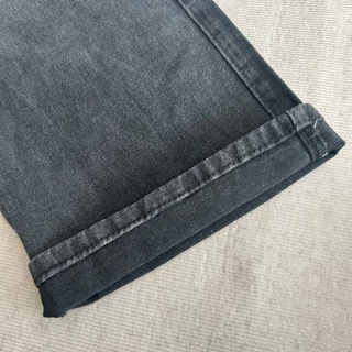 #6621 (XS-6XL) jinjeans กางเกงยีนส์คาร์โก้สีดำฟอก แต่งเฟด