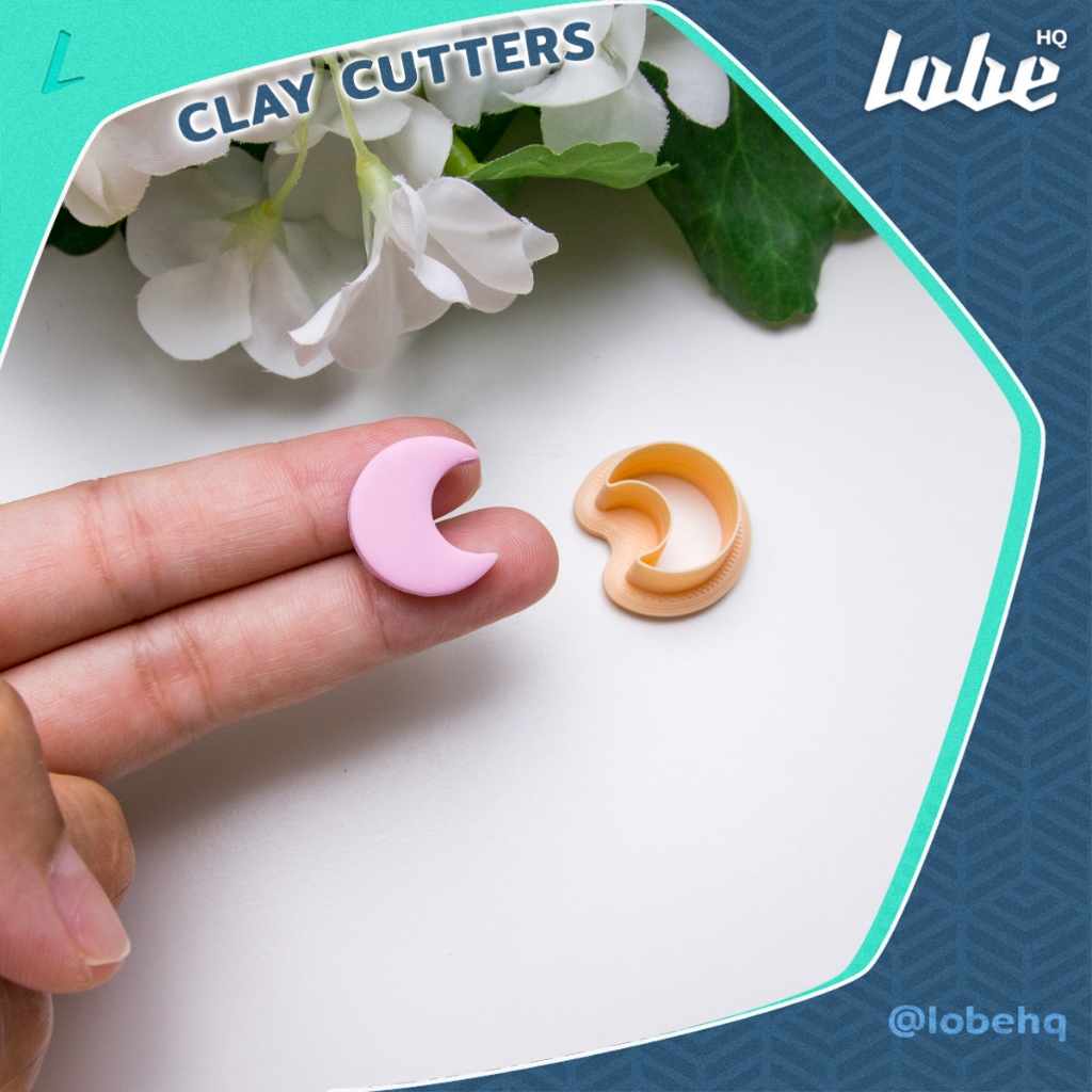 พิมพ์กดดินโพลิเมอร์รูปดวงจันทร์ B/  Moon Shape B Polymer Clay Cutter/ Clay Mold Tools