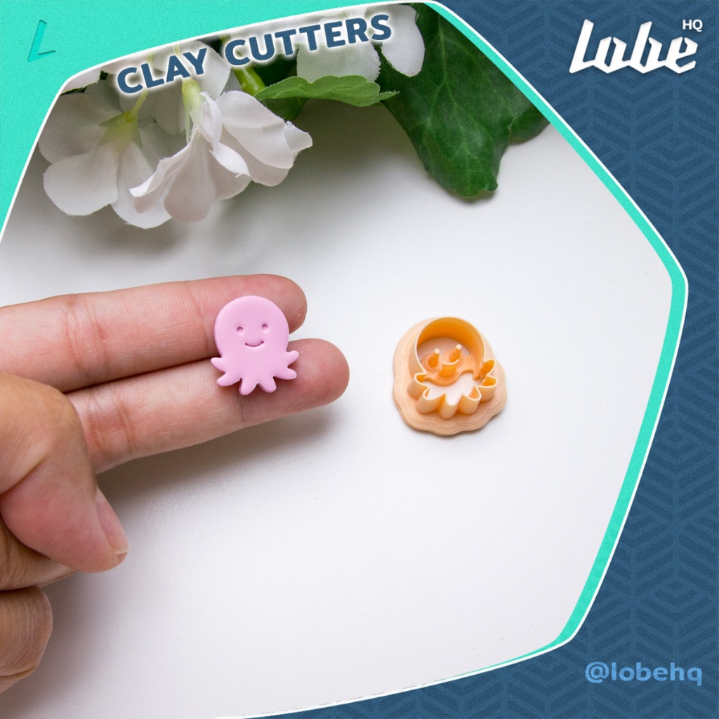 Lobehq Octopus A Imprint Polymer Clay Cutter/ แม่พิมพ์กดดินโพลิเมอร์รูปทรงปลาหมึกน่ารัก
