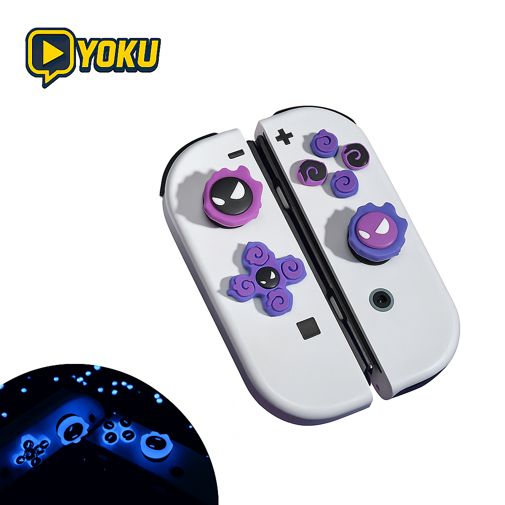จุกครอบปุ่มจอย Joy-Con เรืองแสง | ปุ่มยางซิลิโคน NS Switch / OLED | สัมผัสนุ่ม พกพาง่าย เล่นกลางคืนสบายตา