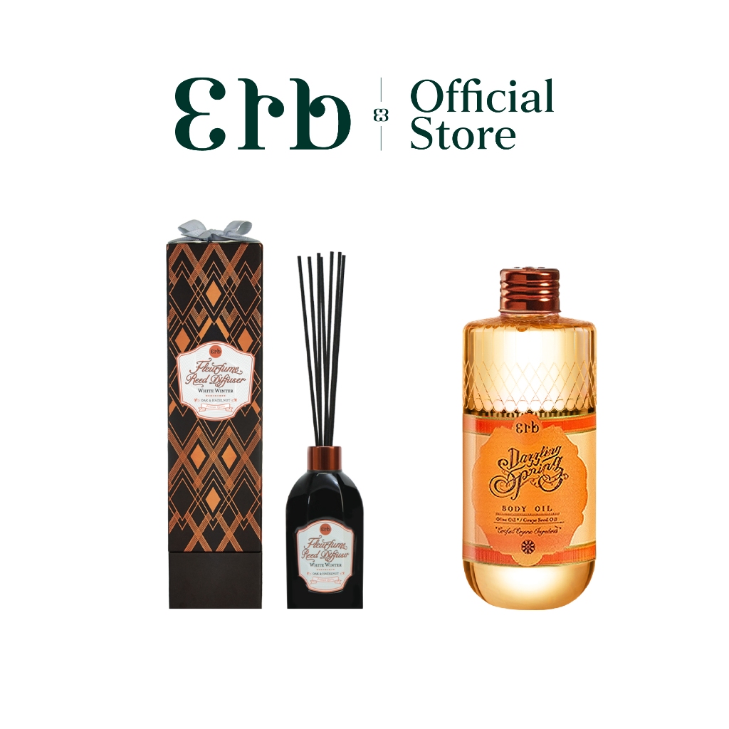 [เซ็ตสุดคุ้ม] ERB Scent & Skin Set - White Winter Reed Diffuser 100ml. + Dazzling Spring Body Oil 24