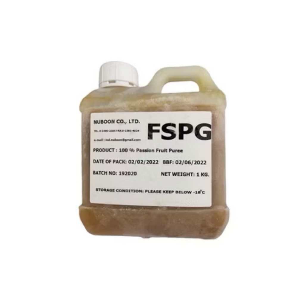 น้ำเสาวรส​แช่แข็ง แบบไม่มีเมล็ด Nuboon คั้นสด​แท้​จาก​ธรรมชาติ​ ไม่มี​สาร​ปรุงแต่ง​ แพค 1 กก. (FSPG)