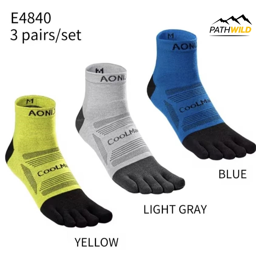 AONIJIE Five Finger Socks E4838/E4840 ถุงเท้าแยกนิ้ว ข้อสั้น ดูดซับแรงกระแทกดี ลดการเสียดสี เหมาะกับการวิ่งเทรล เล่นกีฬา