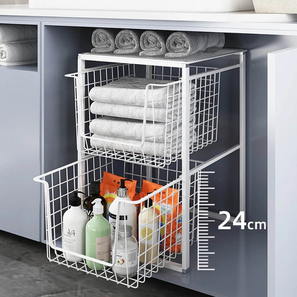 2/3Leyer ชั้นวางจาน Kitchen rack ชั้นวางของอเนกประสงค์ ชั้นวางใต้ซิงค์ ชั้นเก็บเสื้อผ้ามินิมอล จัดเก็บระเบียบ15่kg thumbnail 6