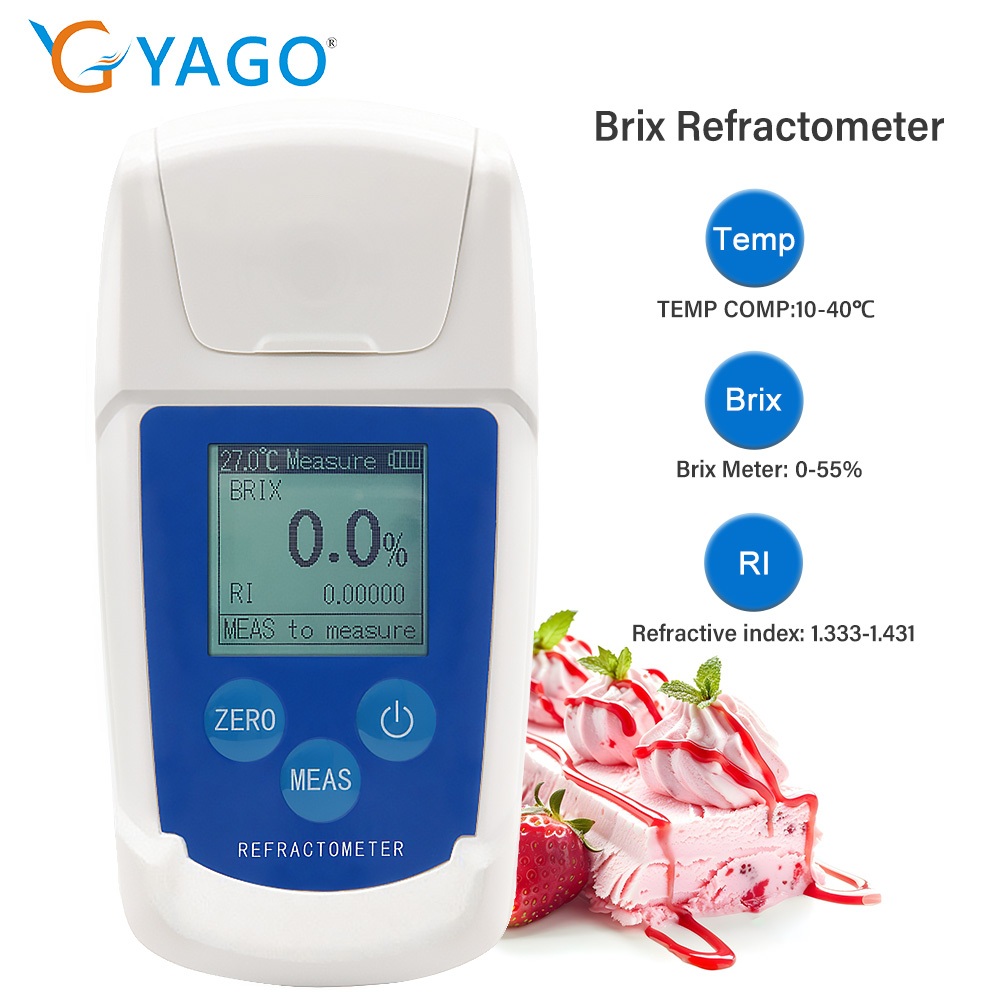 RCYAGO High Precision เครื่องวัดบริกซ์ 0-55% ดิจิทัล วัดน้ำตาลในผลไม้ น้ำผลไม้ เครื่องดื่ม การเกษตร