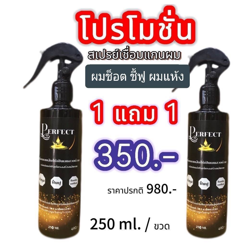 สเปร์ยเชื่อมแกนเส้นผม แพ็คคู่สุดคุ้ม Perfect ขนาด 250 ml. ผมเสีย ชี้ฟู แตกปลาย เสียจากการทำน้ำยาเคมี