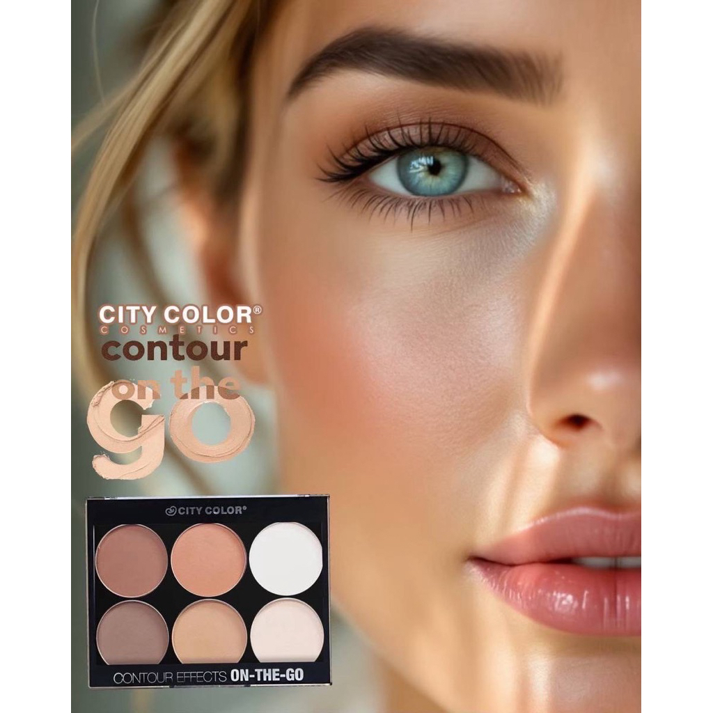 F0040 (ใหม่/แท้) ตลับคอนทัวร์ 6สี บรอนเซอร์ ไฮไลท์ เนื้อแมตต์ กันน้ำ ติดทน contour