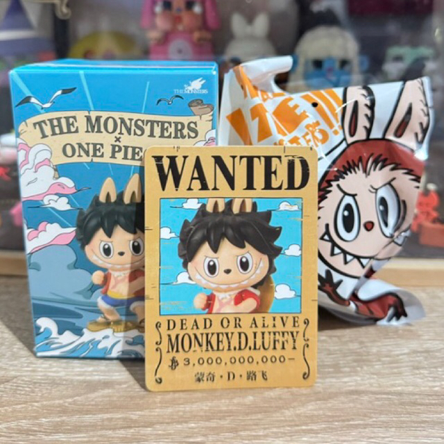 [มือ1พร้อมส่งแบบเช็คการ์ด : Luffy] The Monster x One Piece Labubu x Monkey D Luffy Series Figures