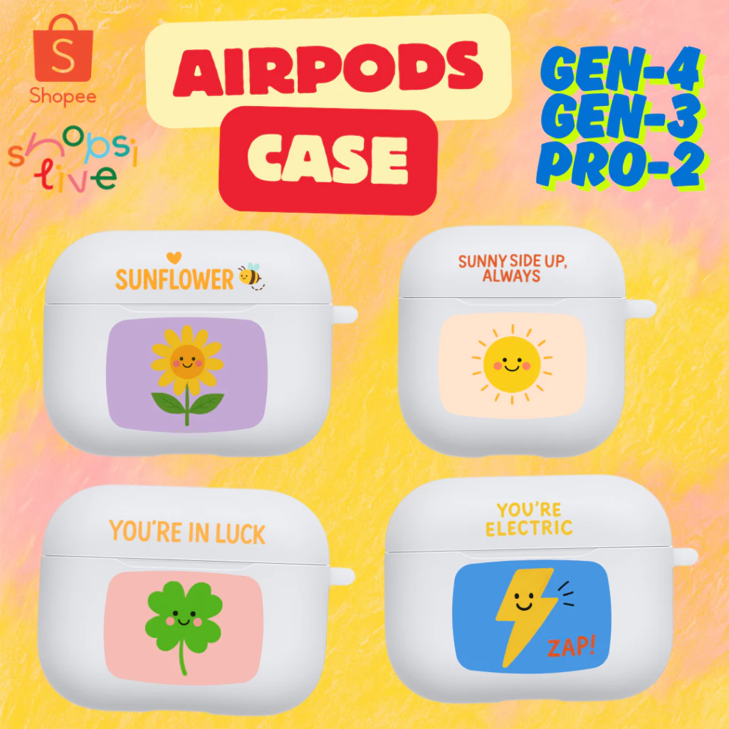 เคส airpods 4 "COLOUR OF JOY" เคส airpods 3 เคส airpods Pro 2 case airpods สำหรับใช้กับ AirPods ซิลิโคนแข็ง SHOPSITIVE