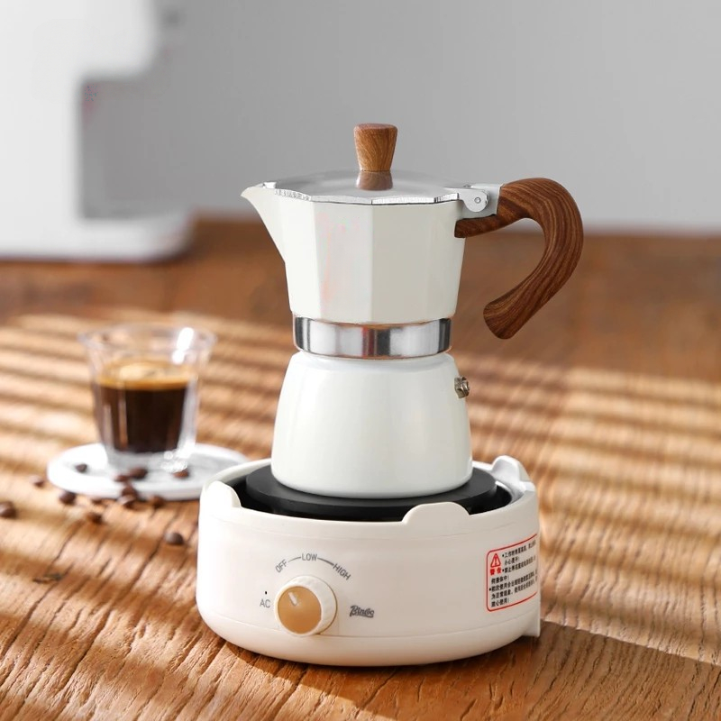 Happy Life Shop, ชุดหม้อต้มกาแฟสด  CJ Coffee/Tea Moka Pot พร้อม เตาไฟฟ้า หม้อต้มกาแฟสด ชุดออกร้านกาแฟ สินค้าคุณภาพ