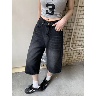 กางเกงยีนส์ขากระบอก S-10XL ทรงหลวมขากว้างใส่ได้ทั้งเอวสูง เอวต่ำ ผ้าใส่สบาย