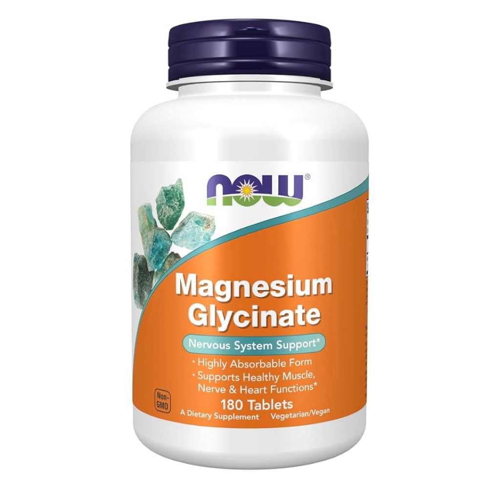 EXP 11/29 NOW Foods Supplements, Magnesium Glycinate 200 mg, Highly Absorbable Form, 180 Tablets