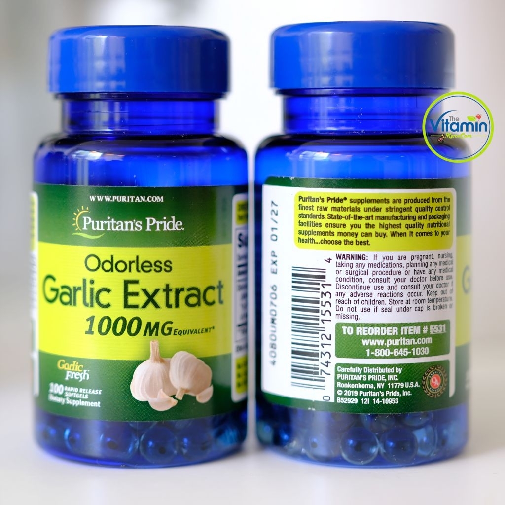 น้ำมันกระเทียมสกัดเข้มข้น Puritan Garlic Extract 1000mg 100 softgels