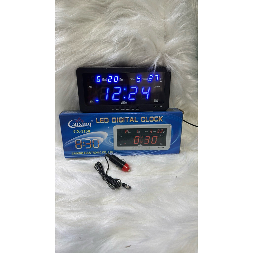 (ไฟสีน้ำเงิน)CAIXING นาฬิกาดิจิตอล Digital CX2158 แขวนได้ตั้งได้ ของใหม่