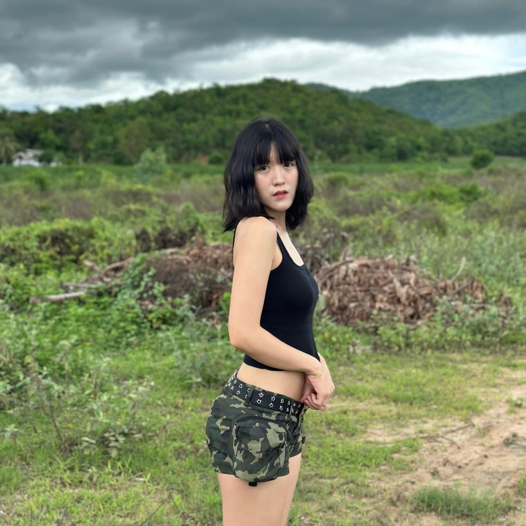 Mabeau - Army cargo shorts กางเกงขาสั้นเอวต่ำทรงคาโก้ ลายพราง ลายทหาร ผ้าคอตตอน(ไม่รวมเข็มขัด) - รูปที่ 6