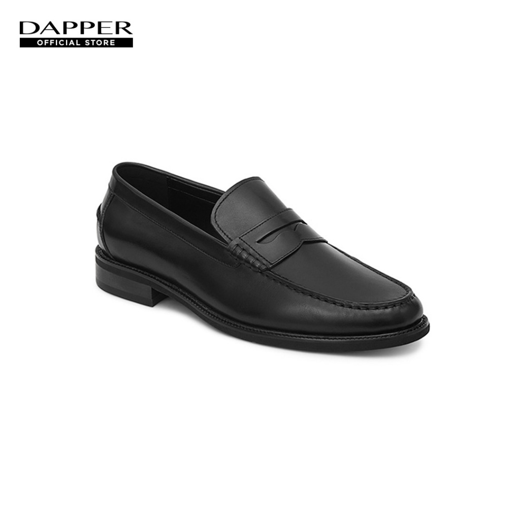 DAPPER รองเท้าหนัง แบบสวม Penny Loafer สีดำ (HBK/BK/709LP1)