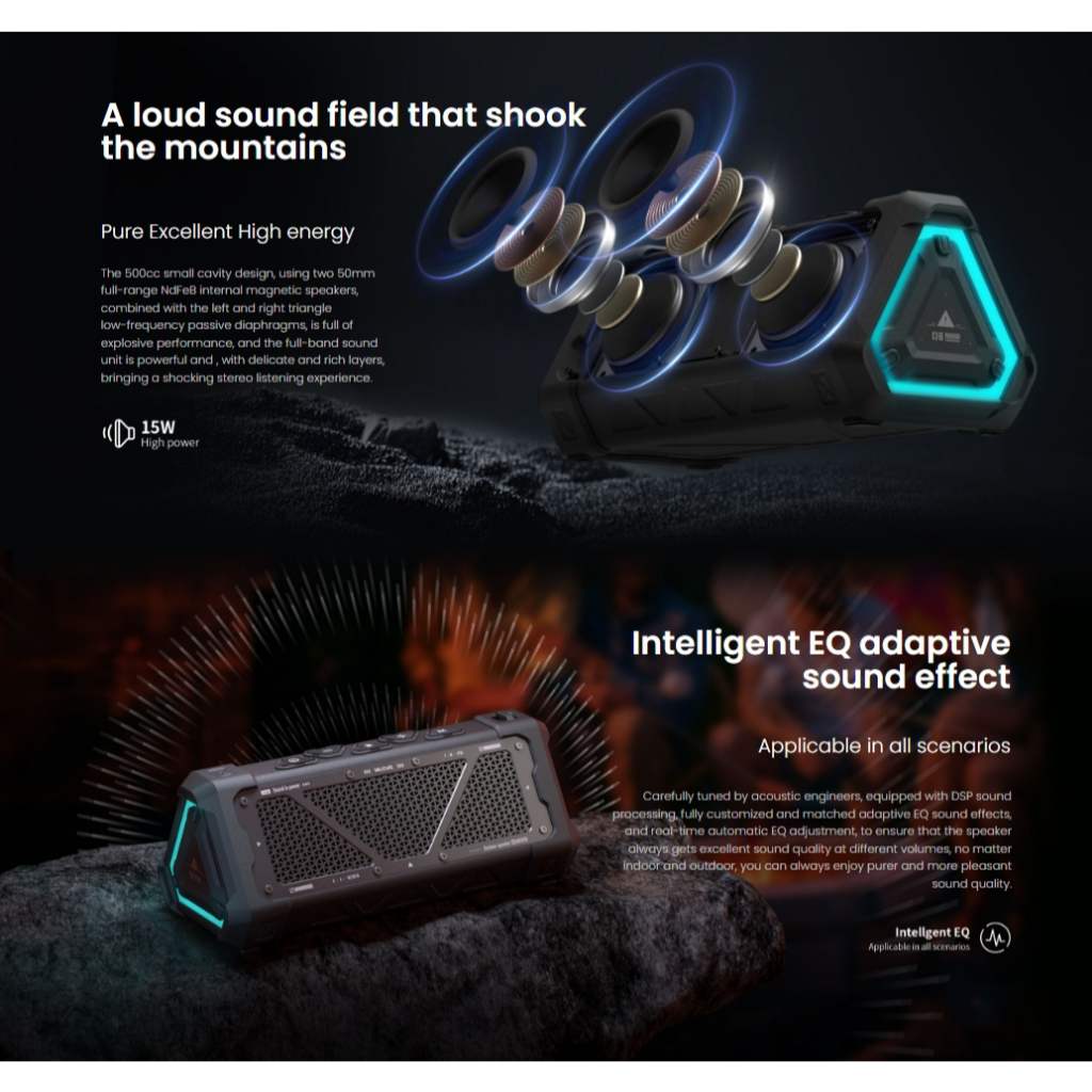 MLOVE ลำโพงบลูทูธพกพา รุ่น P3 | เสียงชัดคุณภาพ Bluetooth Codec AAC กันน้ำ IPX65 ประกันศูนย์ไทย 1ปี
