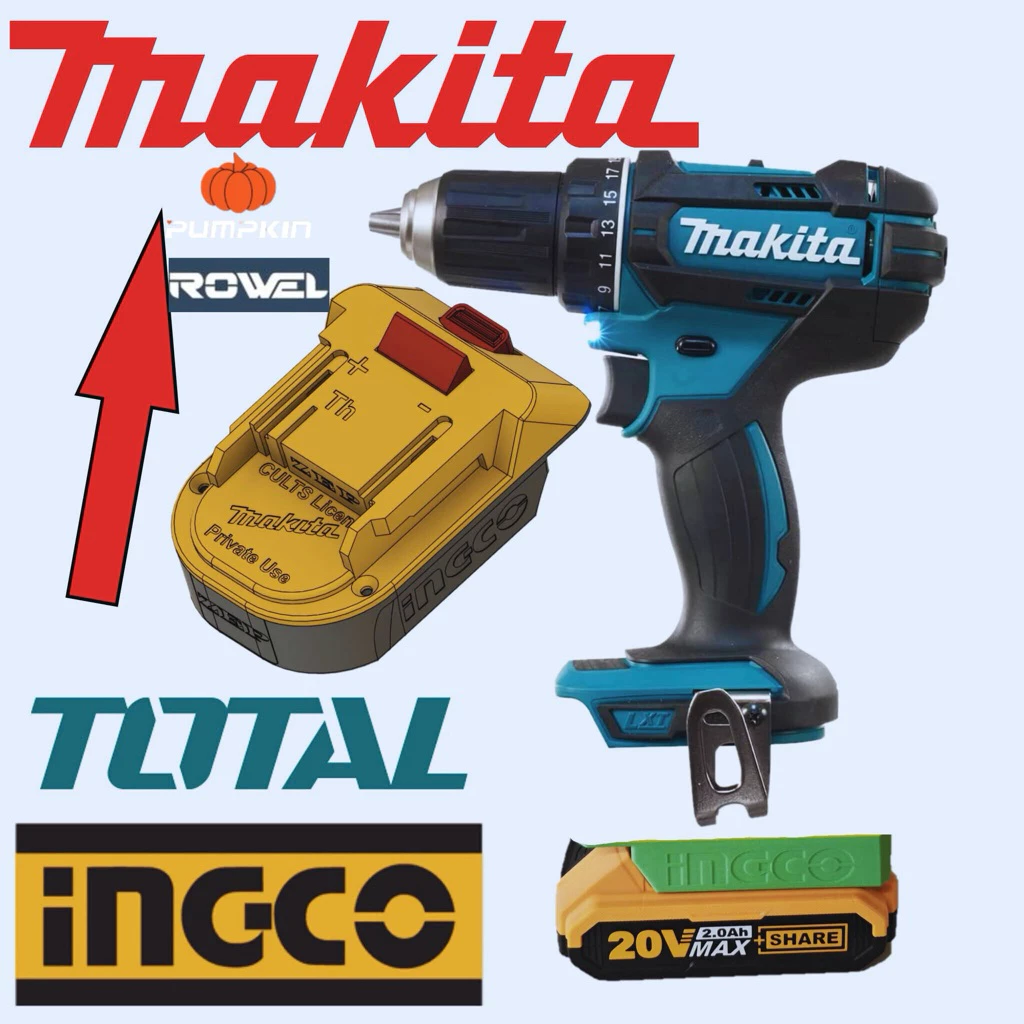 อะแดปเตอร์ iNGCO/TOTAL P20s 20V ⚡️ใช้กับเครื่องมือ Makita-Rowel-Pumpkin 20v ⚡️(โปรดอ่านรายละเอียด)