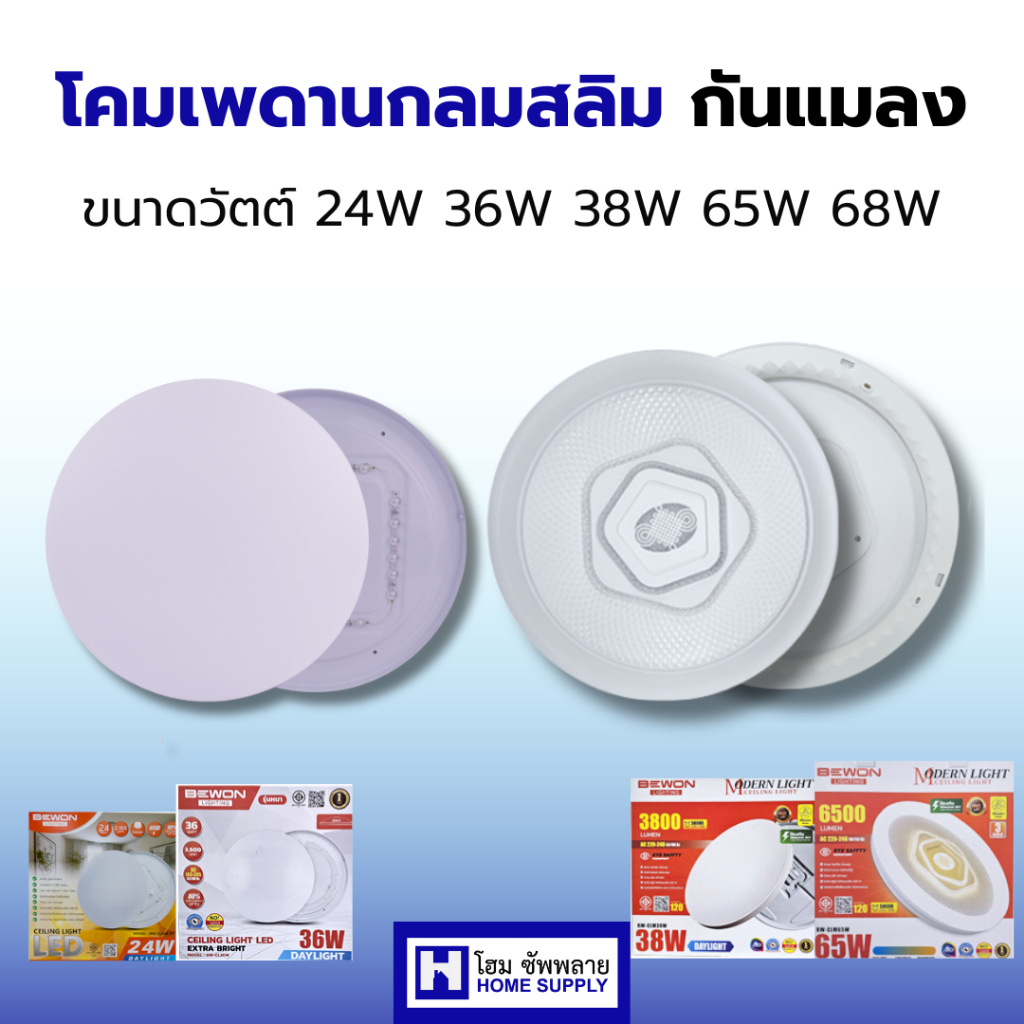 Bewon โคมเพดานซาลาเปา LED โคมเพดาน LED (รุ่นกันแมลง) เหมาะสำหรับใช้ภายในอาคาร ที่อยู่อาศัย สำนักงาน