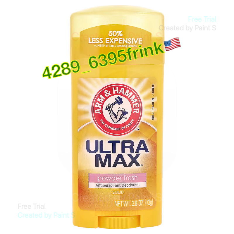 🇺🇸🇺🇸🇺🇸แท้100% sizeใหญ่ ผลิตภัณฑ์ระงับกลิ่นกาย Arm & Hammer, UltraMax™, Antiperspirant Deodorant, Sol