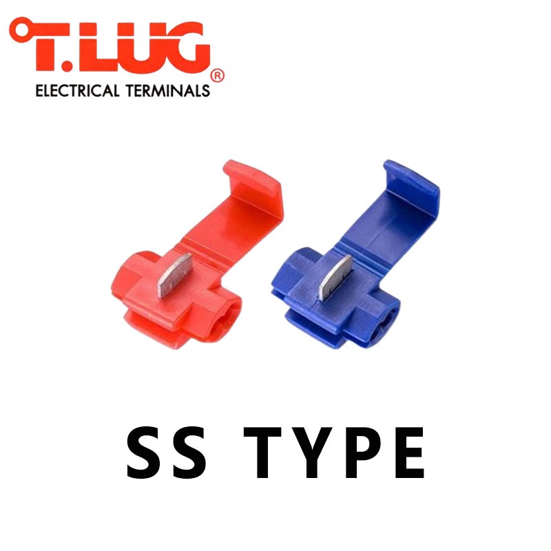 SS 1.5, 2.5 ตลับหนีบสายไฟ สีแดง น้ำเงิน ″T-LUG″ (10PCS./PACK) **ขายยกแพ็คๆละ10อัน**