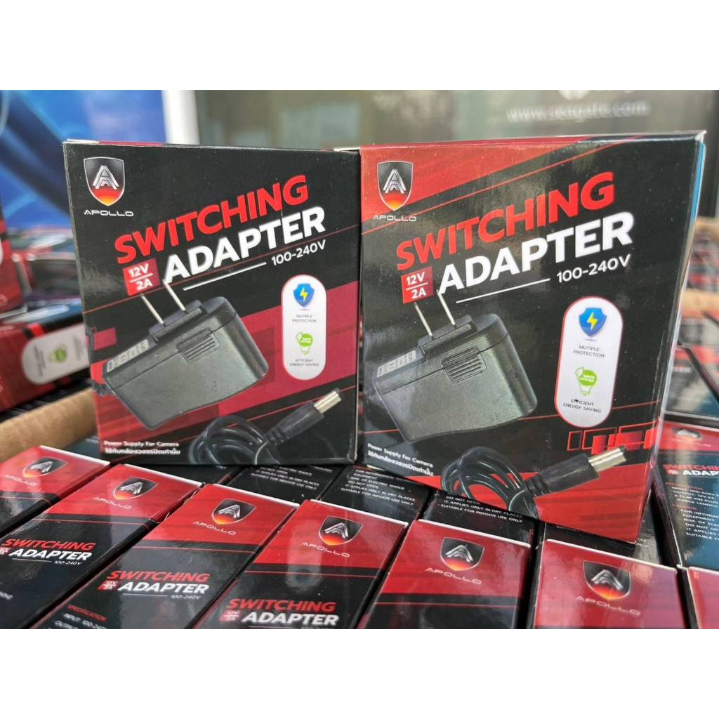 Apollo Adapter อะแดปเตอร์12v1A / 2A หัว5.5 x 2.5mm. สำหรับกล้องวงจรปิดCCTV