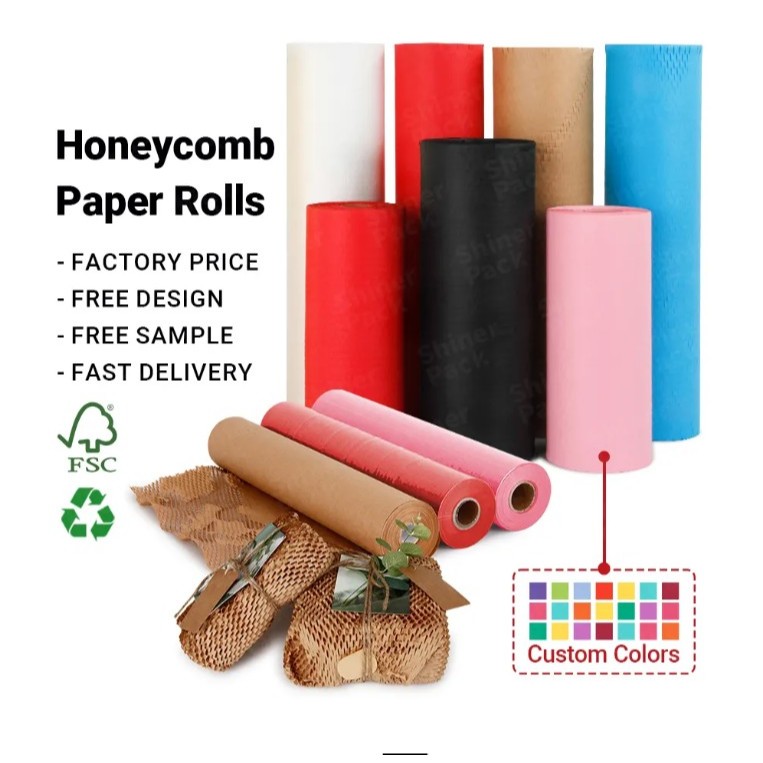 ส่งด่วน กระดาษ รังผึ้ง กันกระแทก กระดาษคราฟท์ Honeycomb Paper 30-100 เมตร หน้ากว้าง 30cm,38cm,50cm รักษ์โลก ลดโลกร้อน
