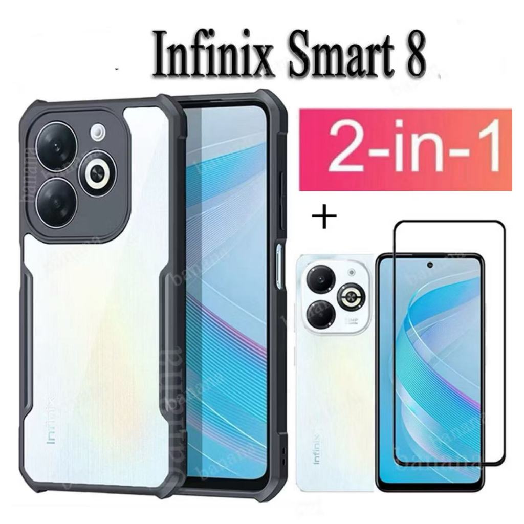 เคสขอบสี หลังใส สำหรับ iNfinix Smart8 Smart7 Smart9 Hot30 Hot30i Hot40i Spark GO1 Hot40 Proเคสกันกระแทก