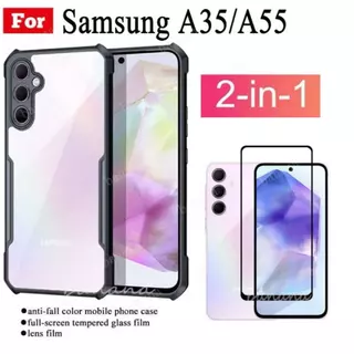 เคสขอบสี หลังใส สำหรับSamsung A57 A07 A17 S25FE A56 A36 A26 A16 A06 A55 A35 A25 A15 A05 A05S A54 A34 A24 A14 S23FE S24FE