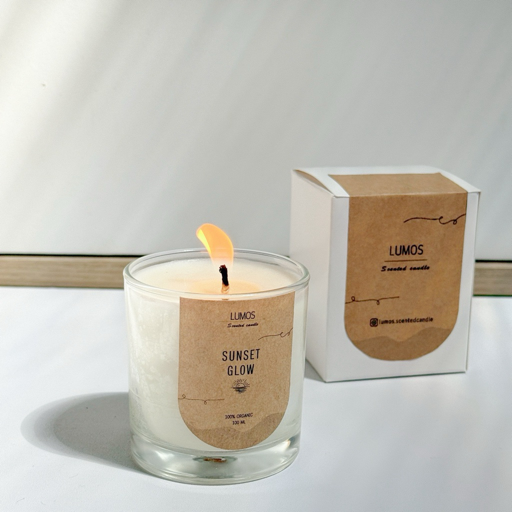 LUMOS.scentedcandle - กลิ่น Sunset Glow - เทียนหอมจากไขถั่วเหลืองธรรมชาติ