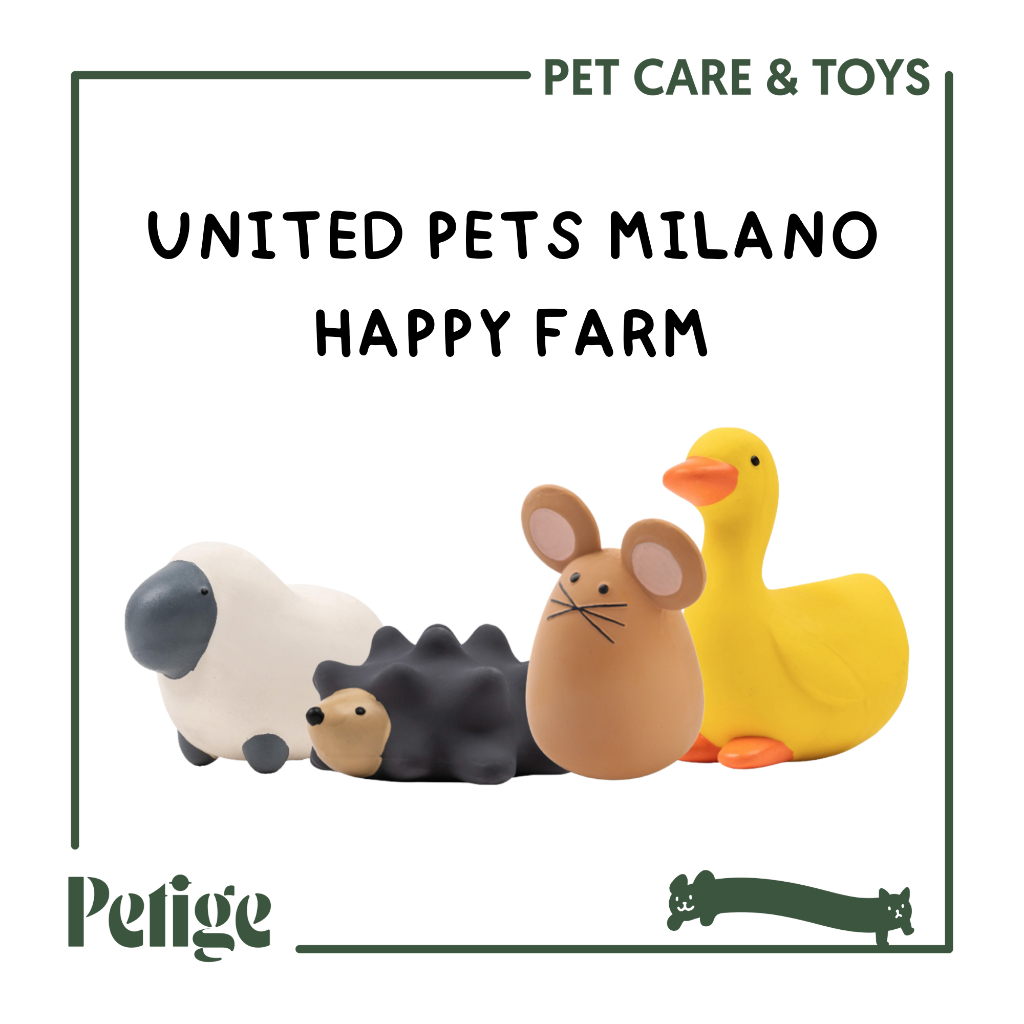 United Pets Milano ของเล่นยางบีบมีเสียง Latex Happy Farm นำเข้าจากอิตาลี สำหรับสัตว์เลี้ยง