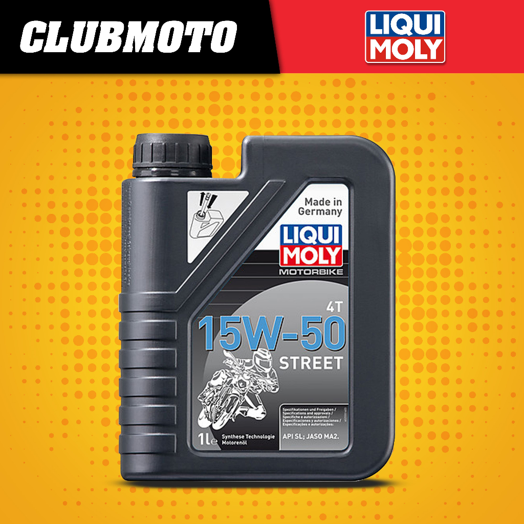 น้ำมันเครื่อง LIQUI MOLY น้ำมันเครื่องมอไซค์ 15W-50 MotorBike Street 4T (1 ลิตร และ 4 ลิตร)