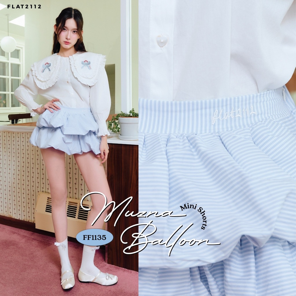 FLAT2112 FF1135 : MUZNA BALLOON MINI SHORTS กระโปรงสั้น  ชุดผู้หญิง แฟชั่นผู้หญิง