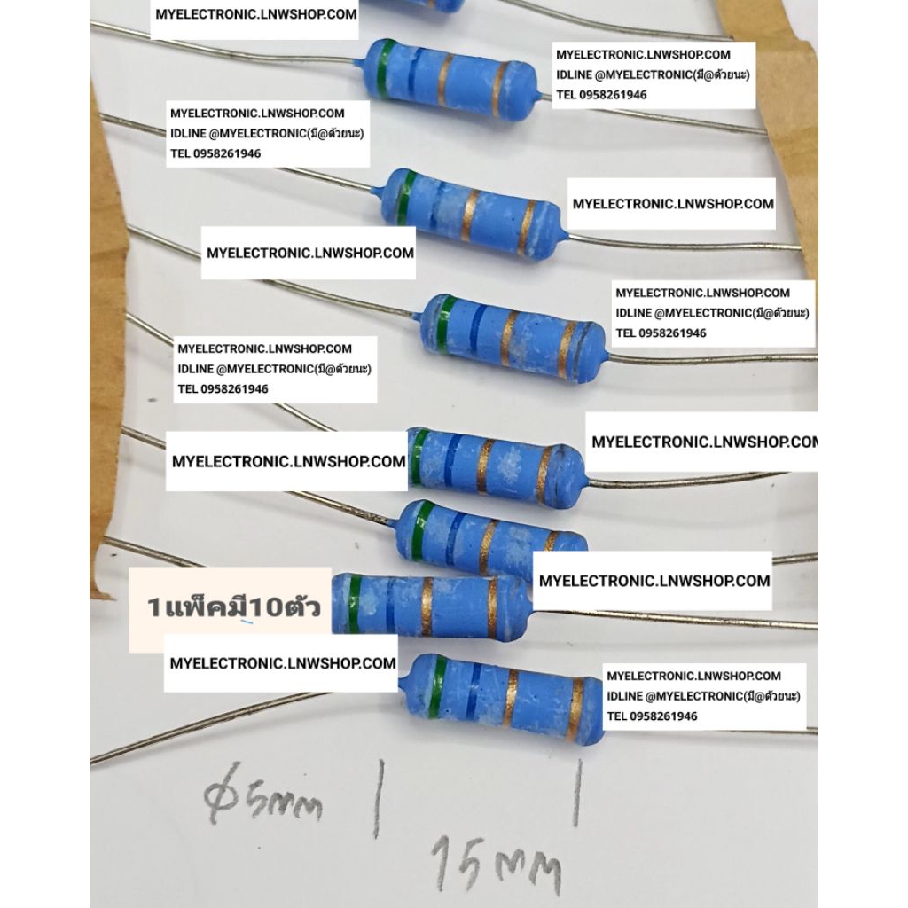 5.6โอห์ม 3W แพ็คมี10ตัว R3W สาม วัตต์ 5% R รีซิสเตอร์ 5.6 OHM 3 WATT ตัว ต้านทาน ชนิด ทน ความ ร้อน R