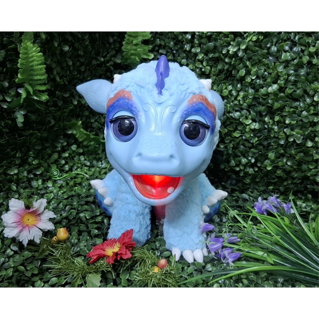 FurReal Friends Dragon Blue มังกรพ่นไฟไอน้ำ ป้อนอาหารมีเสียงเคี้ยว ขยับหัว หลับตาลืมตาได้ งานหายาก
