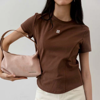 CHUUCHOP - (S-3XL) Jenna baby tee เสื้อยืดเบบี้ทรี ปักโลโก้ (C8362)