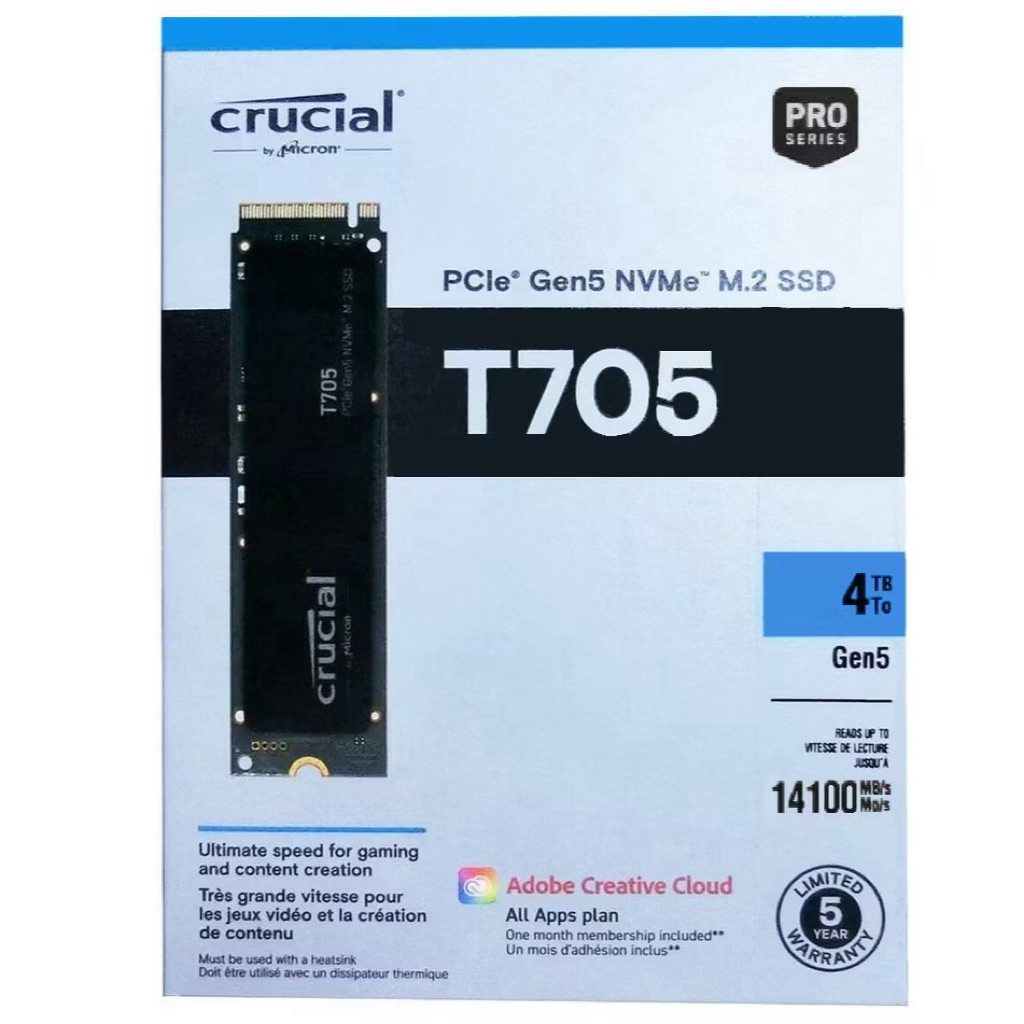Crucial 4TB T705 NVMe Gen5 M.2 SSD