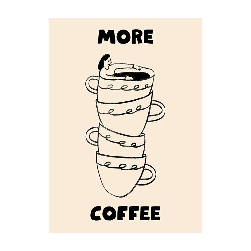(พร้อมส่งจากไทย ภาพรวมกรอบ) กาแฟ นักดําน้ํา โปสเตอร์กาแฟ สไตล์มินิมอล ตกแต่งคาเฟ่ ห้องนั่งเล่น คาเฟ่ - รูปที่ 6