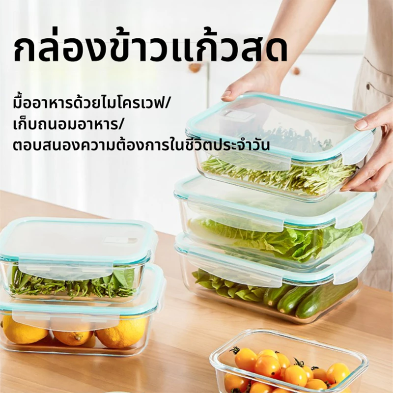 กล่องแก้วสุญญากาศ โมดูล่า VACUUM BOROSILICATE GLASS เข้าไมโครเวฟ เตาอบได้ ทนร้อน มีหลายขนาด