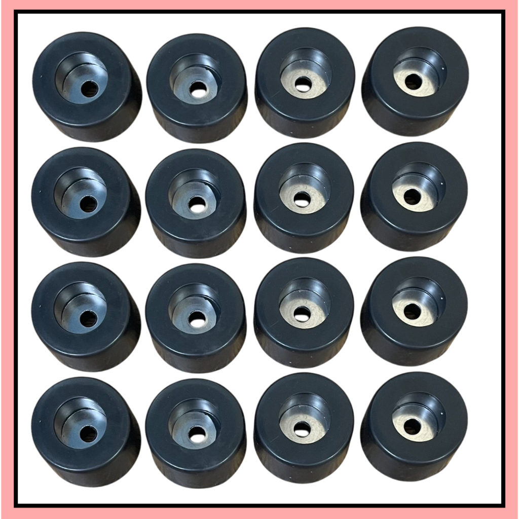 ลูกยาง ยางธรรมชาติ ยางแท้ ขนาด38 mm x สูง 20 mm. รองกล่อง รองตู้ลำโพง มีแหวนเหล็กทุกต้ว