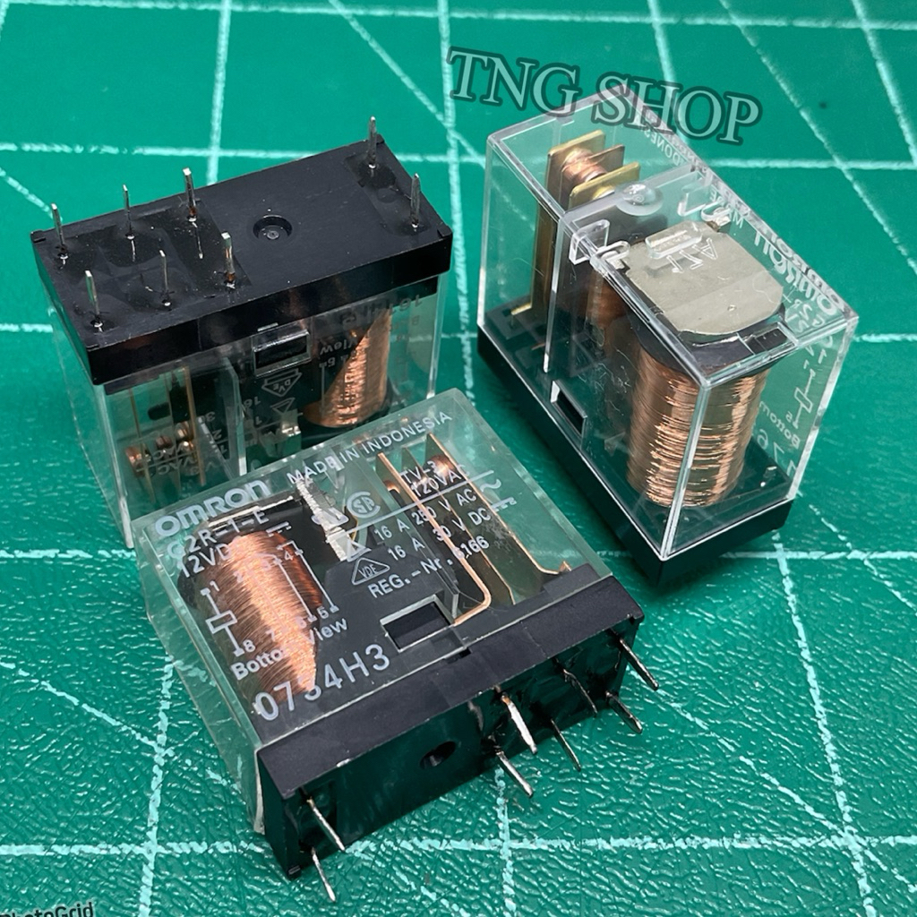 G2R-1-E.12VDC.24VDC  OMRON รีเลย์ 8 ขา.  16A  1contact.  1NO   1NC. บอร์ดคอนโทรล
