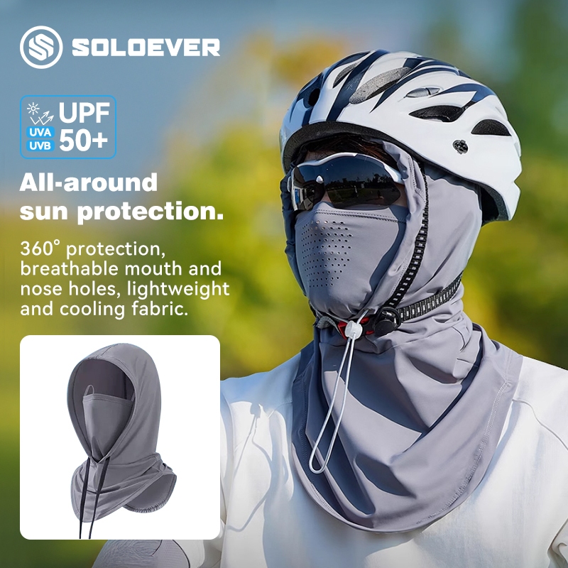 SOLOEVER หมวกกันยูวีสไตล์เกาหลี หน้ากากกันแดด UPF50+ เย็นสบาย ระบายอากาศได้ดี การเดินทางกลางแจ้ง