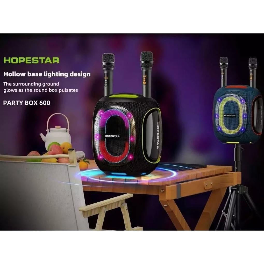 HOPESTAR ลำโพงบลูทูธ 300วัตต์ รุ่น Partybox 600 ไมค์ลอย 2ตัว กันน้ำ IPX5 ของแท้ประกันศูนย์ไทย 1ปี