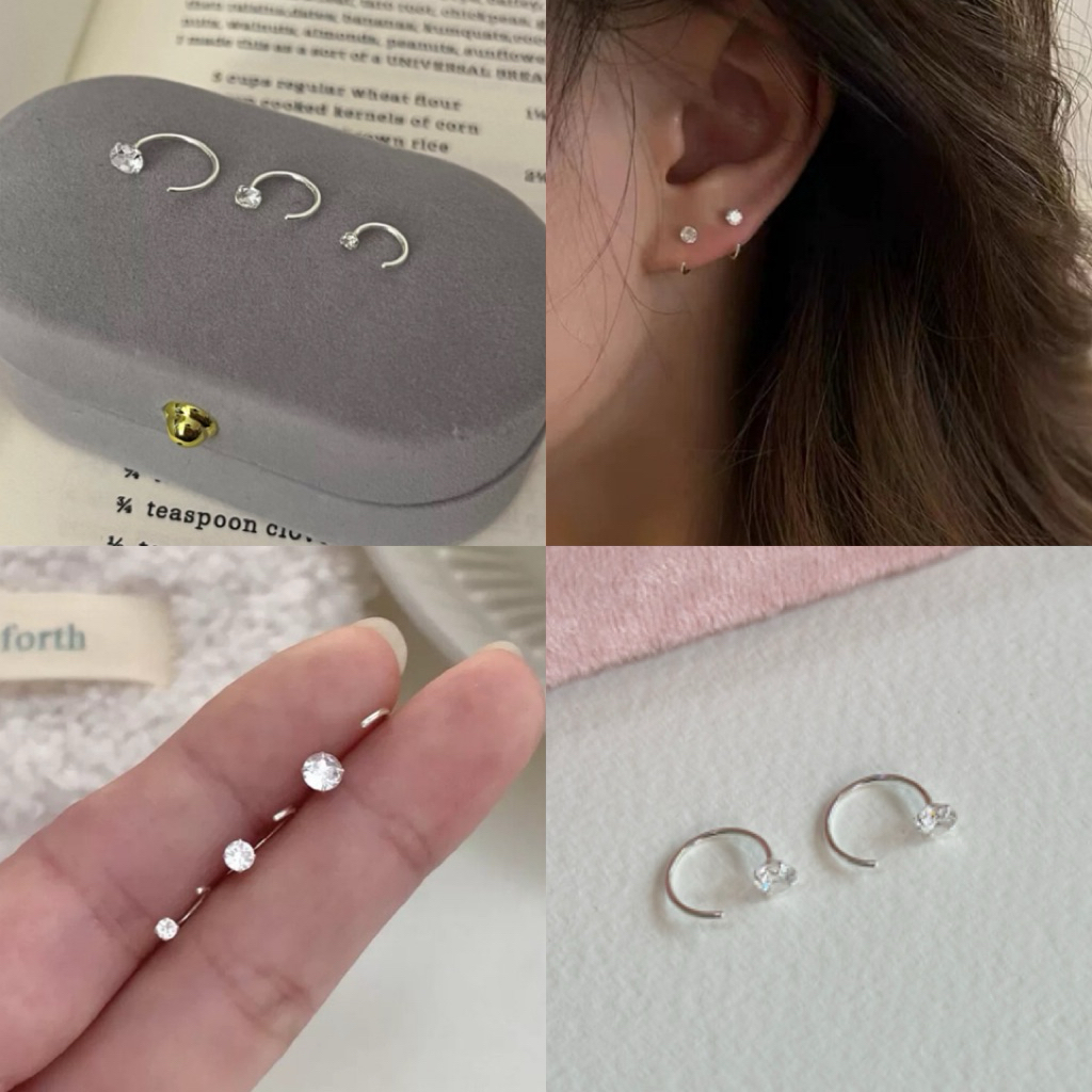 💕มีส่งด่วน💕 ต่างหูเงิน s999 ต่างหูแบบเกี่ยว ราคาต่อ1 คู่ พร้อมส่ง