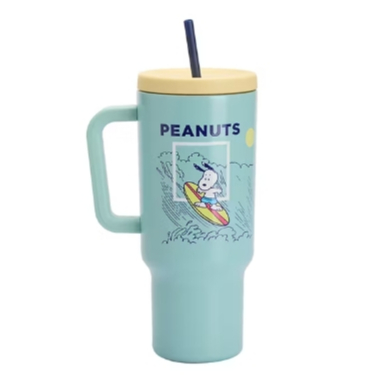 TORA แก้วน้ำพร้อมหลอด Snoopy ความจุ 1000 มล. สีน้ำทะเลเข้ม รุ่น RK4095H SNOOPY25