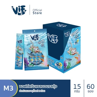 VIF Soft Cream (สำหรับแมว) : ขนมแมวเลีย ไม่เติมเกลือ [แพ็ก 5 ซอง จำนวน 12 แพ็ก]
